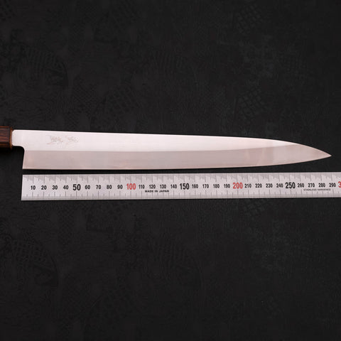 Yanagiba AUS-8 Polished Sumi Urushi Handle 300mm-AUS-8-Polished-Japanese Handle-[Musashi]-[Japanese-Kitchen-Knives]