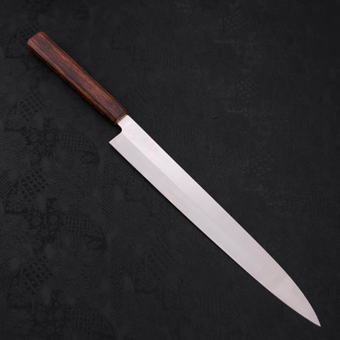 Yanagiba AUS-8 Polished Sumi Urushi Handle 300mm-AUS-8-Polished-Japanese Handle-[Musashi]-[Japanese-Kitchen-Knives]