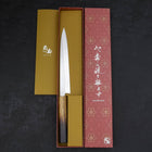 Yanagiba AUS-8 Polished Yaki Urushi Handle 210mm-AUS-8-Polished-Japanese Handle-[Musashi]-[Japanese-Kitchen-Knives]