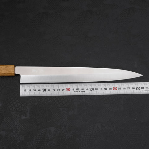 Yanagiba AUS-8 Polished Yaki Urushi Handle 270mm-AUS-8-Polished-Japanese Handle-[Musashi]-[Japanese-Kitchen-Knives]