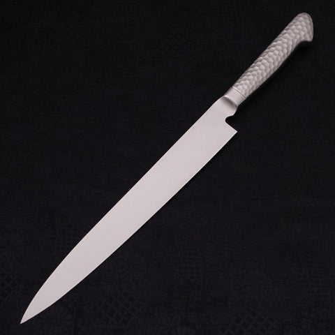 Yanagiba All-Stainless Pure-Molybdenum 240mm-Molybdenum-Polished-Western Handle-[Musashi]-[Japanese-Kitchen-Knives]