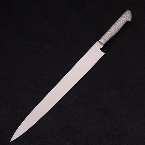 Yanagiba All-Stainless Pure-Molybdenum 300mm-Molybdenum-Polished-Western Handle-[Musashi]-[Japanese-Kitchen-Knives]