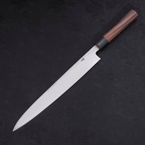 Yanagiba Blue steel #2 Damascus Shitan Handle 270mm-Blue steel #2-Damascus-Japanese Handle-[Musashi]-[Japanese-Kitchen-Knives]