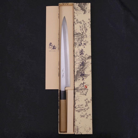 Yanagiba Blue steel #2 Kasumi Buffalo Handle 270mm-Blue steel #2-Kasumi-Japanese Handle-[Musashi]-[Japanese-Kitchen-Knives]