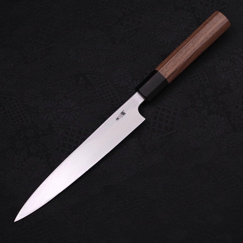 Yanagiba Blue steel #2 Kasumi Walnut Handle 180mm-Blue steel #2-Kasumi-Japanese Handle-[Musashi]-[Japanese-Kitchen-Knives]