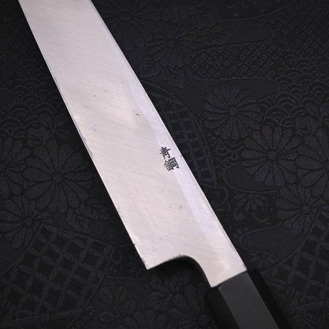 Yanagiba Blue steel #2 Kurouchi Chokin Sakura-Fuji Buffalo Ebony Handle 210mm-Blue steel #2-Kurouchi-Japanese Handle-[Musashi]-[Japanese-Kitchen-Knives]