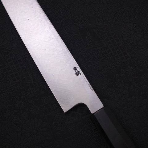 Yanagiba Blue steel #2 Kurouchi Chokin Sakura-Fuji Buffalo Ebony Handle 270mm-Blue steel #2-Kurouchi-Japanese Handle-[Musashi]-[Japanese-Kitchen-Knives]