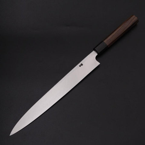 Yanagiba Blue steel #2 Kurouchi Shitan Handle 270mm-Blue steel #2-Kurouchi-Japanese Handle-[Musashi]-[Japanese-Kitchen-Knives]