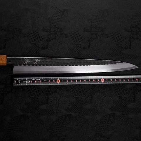 Yanagiba Blue steel #2 Kurouchi Tsuchime Yaki Urushi Handle 300mm-Blue steel #2-Kurouchi-Japanese Handle-[Musashi]-[Japanese-Kitchen-Knives]