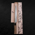 Yanagiba Blue steel #2 Suminagashi Buffalo Magnolia Handle 260mm-Blue steel #2-Damascus-Japanese Handle-[Musashi]-[Japanese-Kitchen-Knives]