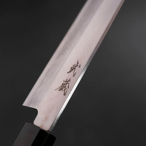 Yanagiba Left Hand AUS-10 Polished Buffalo Teak Handle 240mm-[Musashi]-[Japanese-Kitchen-Knives]