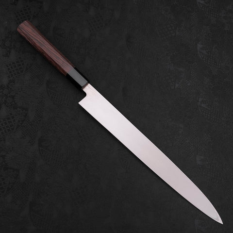 Yanagiba Left Hand AUS-10 Polished Buffalo Wenge Handle 290mm-AUS-10-Polished-Japanese Handle-[Musashi]-[Japanese-Kitchen-Knives]