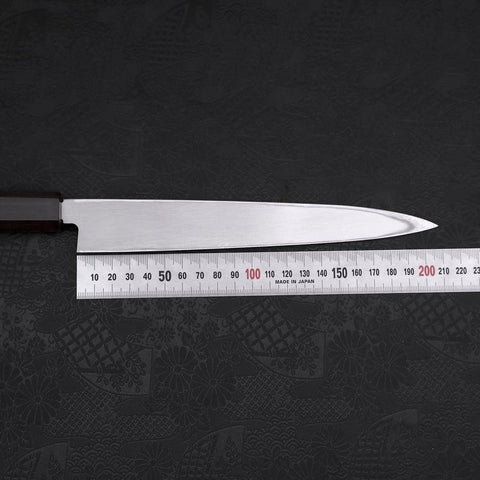 Yanagiba Left Hand AUS-10 Polished Ebony Handle 210mm-AUS-10-Polished-Japanese Handle-[Musashi]-[Japanese-Kitchen-Knives]