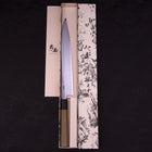 Yanagiba Left Hand White steel #1 Buffalo Magnolia Handle 270mm-White steel #1-Japanese Handle-[Musashi]-[Japanese-Kitchen-Knives]