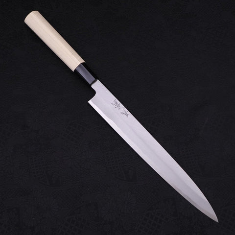 Yanagiba SK Steel Kasumi Magnolia Handle 240mm-SK-Kasumi-Japanese Handle-[Musashi]-[Japanese-Kitchen-Knives]