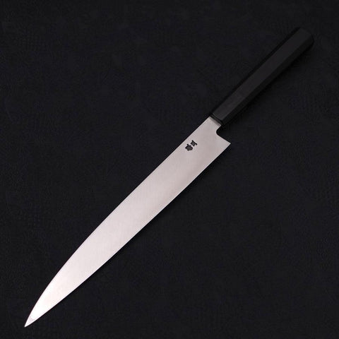 Yanagiba Silver Steel #3 Kasumi Buffalo Ebony Handle 240mm-Silver steel #3-Polished-Japanese Handle-[Musashi]-[Japanese-Kitchen-Knives]