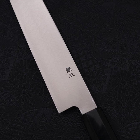 Yanagiba Silver Steel #3 Kasumi Buffalo Ebony Handle 270mm-Silver steel #3-Polished-Japanese Handle-[Musashi]-[Japanese-Kitchen-Knives]