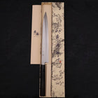 Yanagiba Silver Steel #3 Kasumi Buffalo Ebony Handle 270mm-Silver steel #3-Polished-Japanese Handle-[Musashi]-[Japanese-Kitchen-Knives]