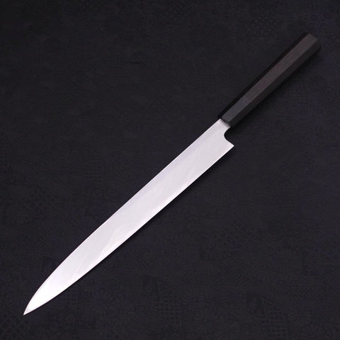 Yanagiba White steel #2 Kasumi Chokin Sakura-Fuji Buffalo Ebony Handle 270mm-White steel #2-Kasumi-Japanese Handle-[Musashi]-[Japanese-Kitchen-Knives]