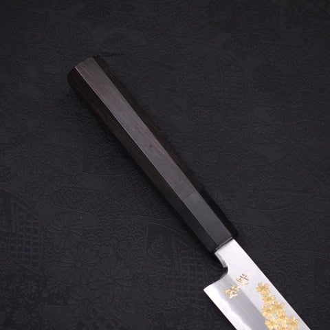 Yanagiba White steel #2 Kasumi Chokin Sakura-Fuji Buffalo Ebony Handle 270mm-White steel #2-Kasumi-Japanese Handle-[Musashi]-[Japanese-Kitchen-Knives]