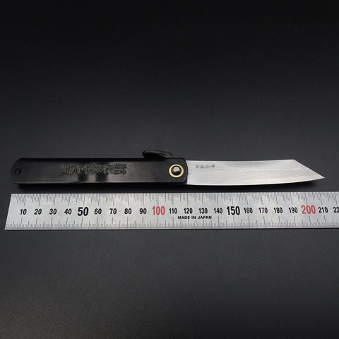 Damascus Black Higonokami Aogami 120mm-[Musashi]-[Japanese-Kitchen-Knives]