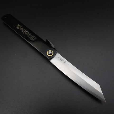 Damascus Black Higonokami Aogami 120mm-[Musashi]-[Japanese-Kitchen-Knives]