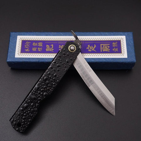 Mizushibuki Aogami Higonokami Black 100mm-[Musashi]-[Japanese-Kitchen-Knives]