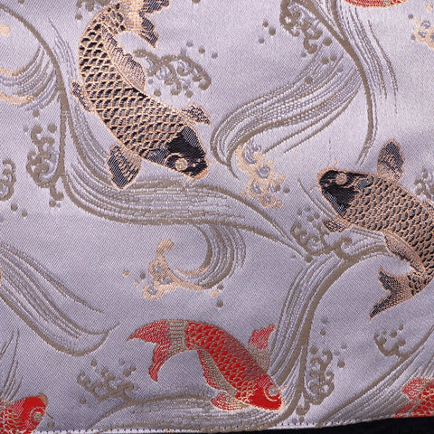 Musashi Japanese Style Kitchen Knife Roll White Koi 1 Pocket Handmade-[Musashi]-[Japanese-Kitchen-Knives]