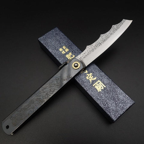 Ryubu-Dragon Black Higonokami Aogami 120mm-[Musashi]-[Japanese-Kitchen-Knives]